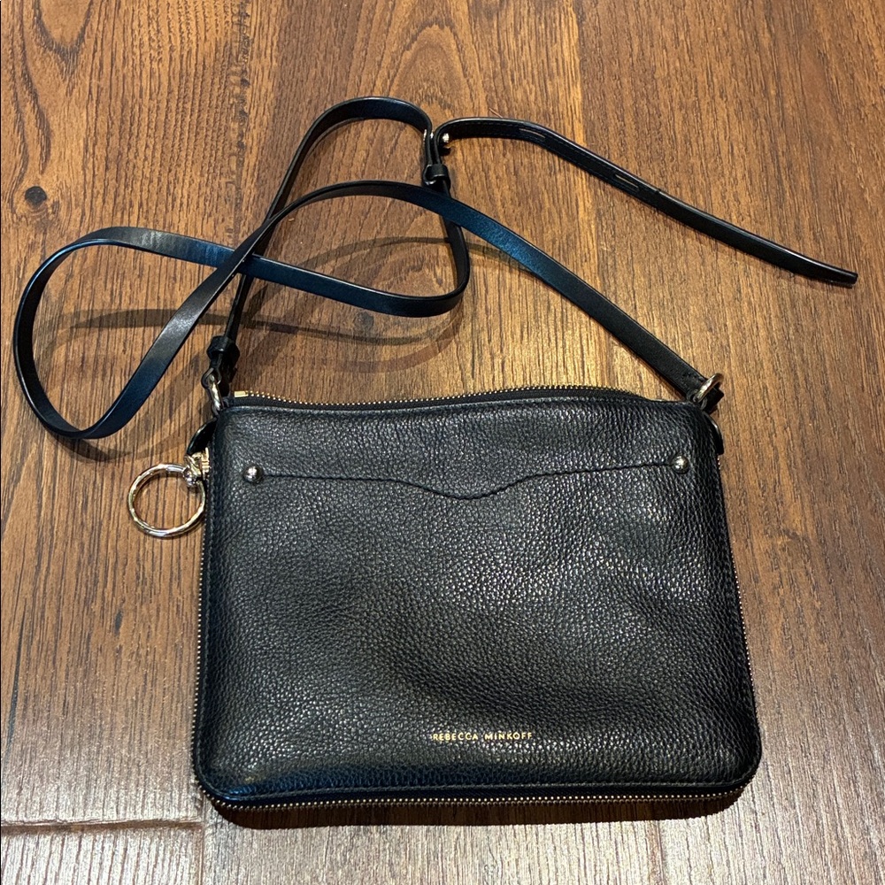 Rebecca Minkoff Black Pebbled Leather Crossbody Bag